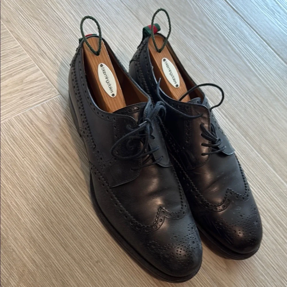 Black Leather Men's Brogues - Picture 6 of 6